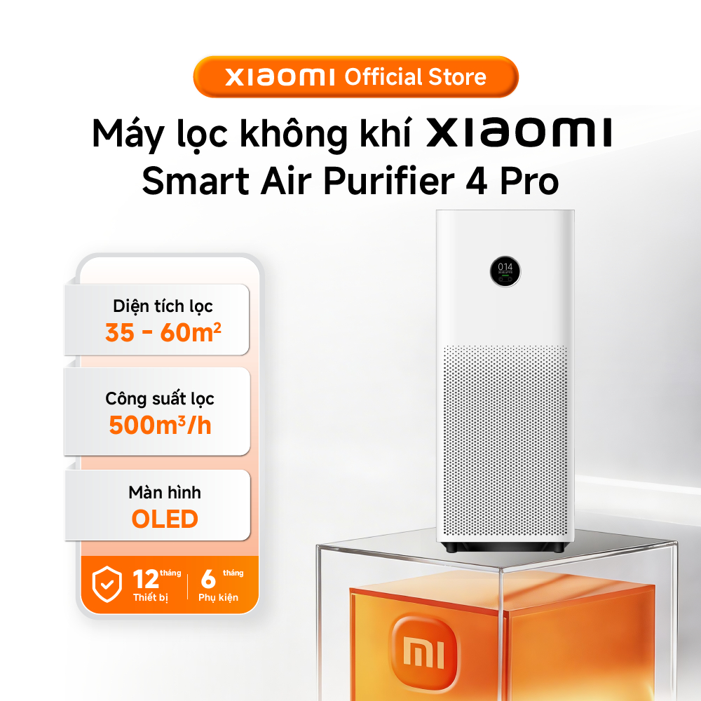Xiaomi Máy lọc không khí thông minh Smart Air Purifier 4 Pro | Công suất lọc 500m³/h | 35 - 60m² - B