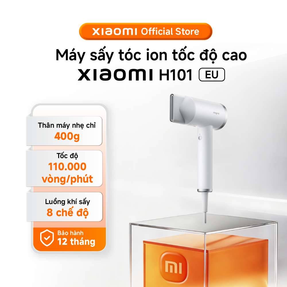 Xiaomi Máy sấy tóc ion tốc độ cao (EU) | 8 chế độ | Bộ tạo ion âm tích hợp - BH 1 năm chính hãng