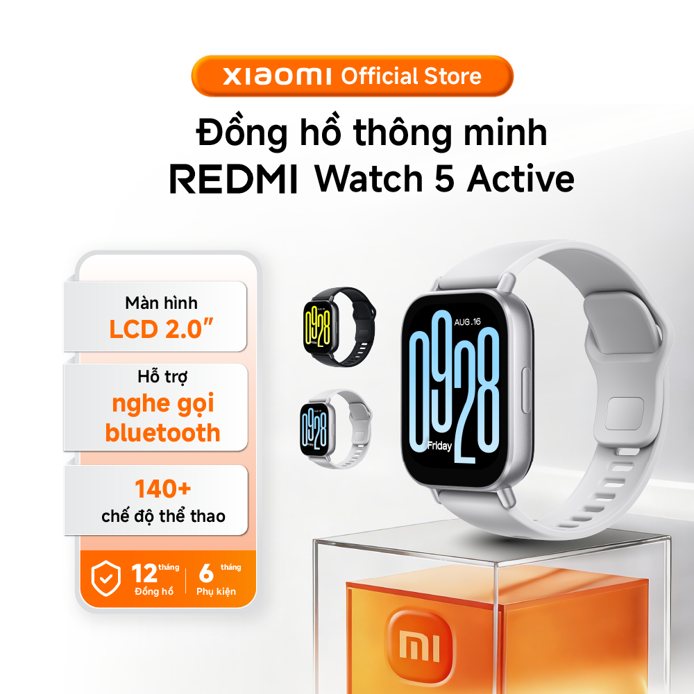 Xiaomi Đồng hồ thông minh Redmi Watch 5 Active | LCD 2'' | Nghe gọi bluetooth | Kháng nước 5ATM - BH