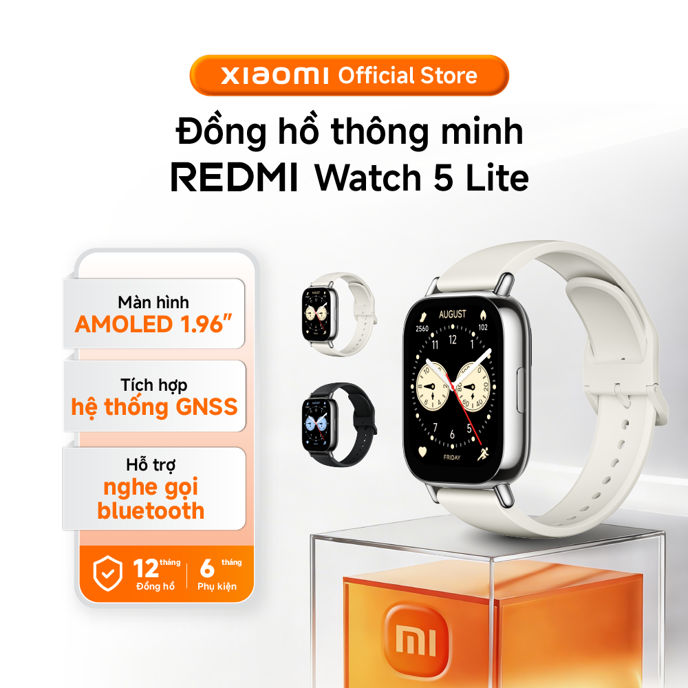 Xiaomi Đồng hồ thông minh Redmi Watch 5 Lite | AMOLED 1,96" | Nghe gọi bluetooth | Pin 18 ngày - BH 
