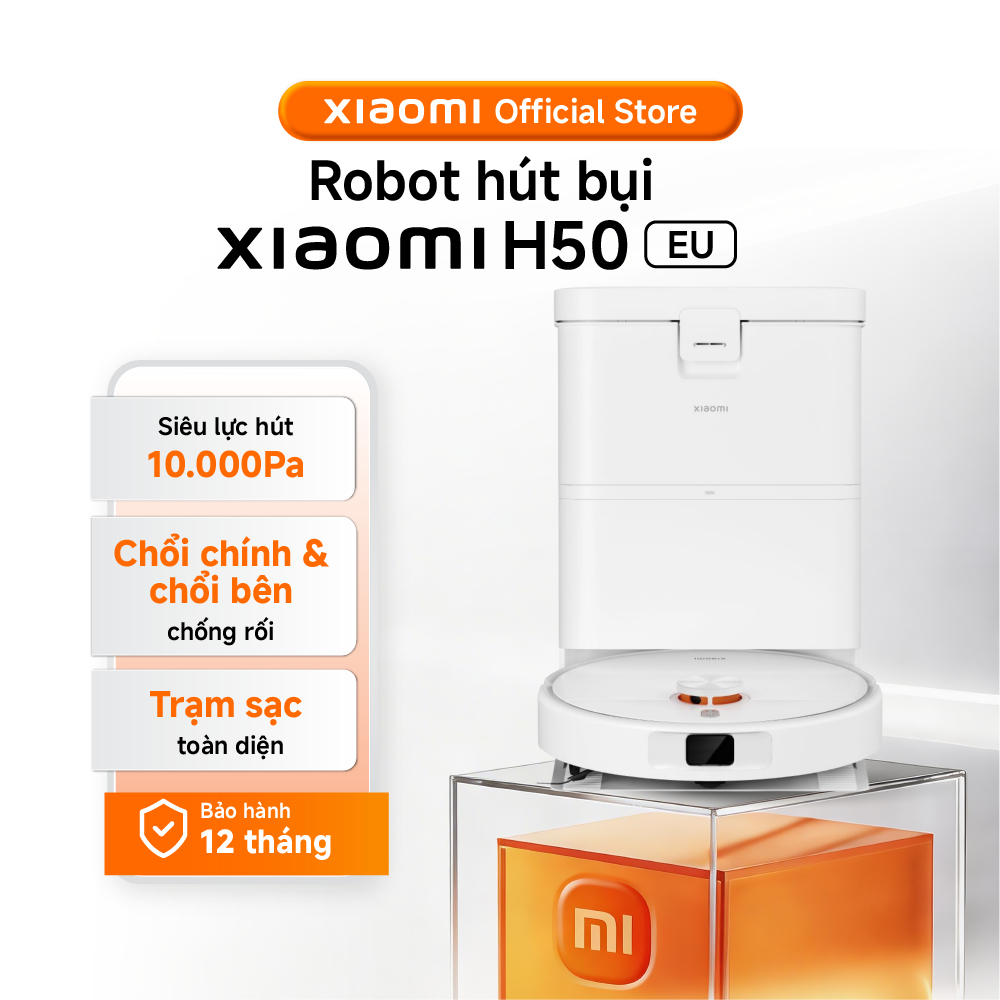 Xiaomi Robot hút bụi thông minh Robot Vacuum H50 EU | Trạm sạc toàn diện |  Siêu lực hút 10.000Pa - 