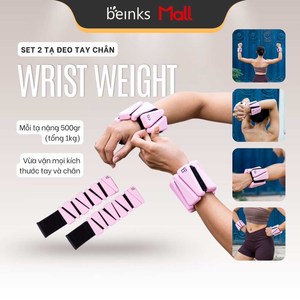 Set 2 tạ đeo tay chân - Beinks Ankle Wrist Weight - Tổng 1kg