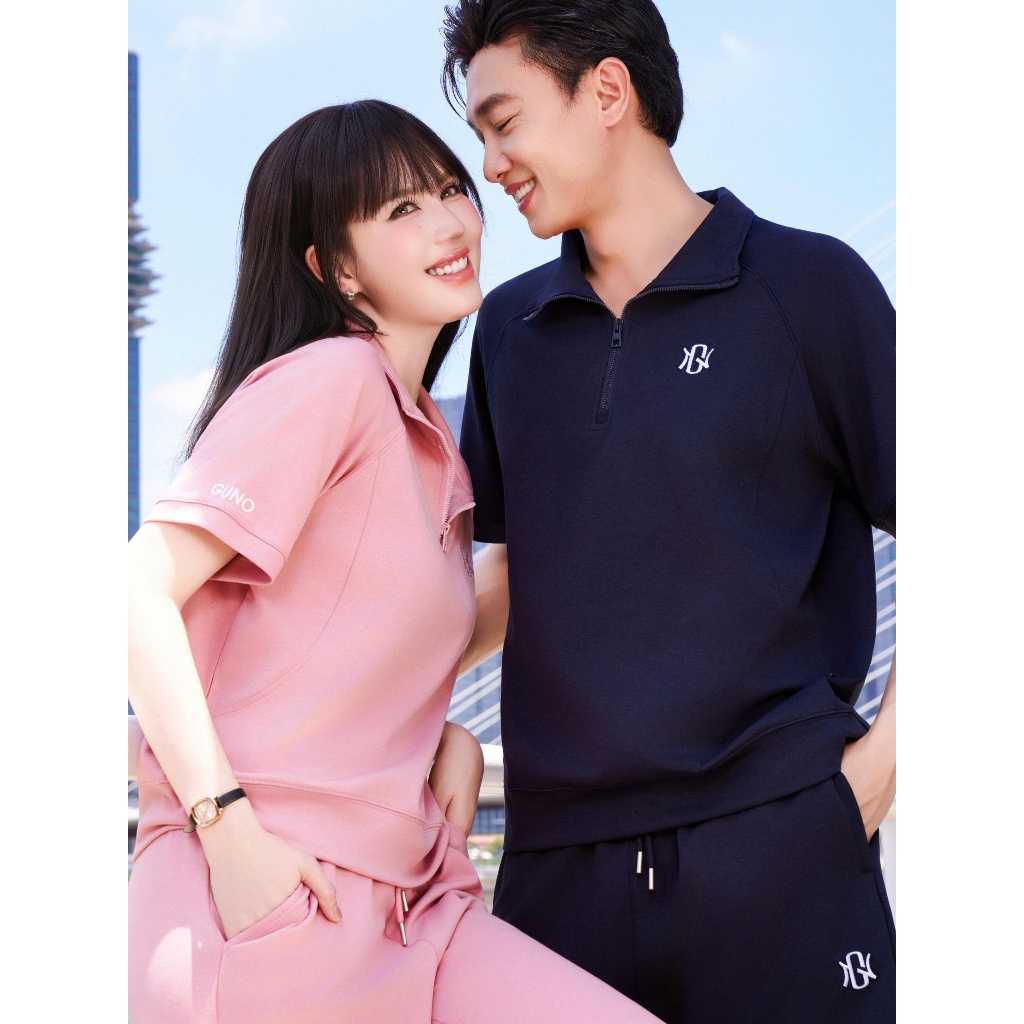 [BST Modal Cool 2026] Bộ Quần Áo Nam Nữ GUNO Cao Cấp Cổ Bẻ Kèm Quần Suông Logo Thêu 26BG01/26BB02 | BigBuy360 - bigbuy360.vn