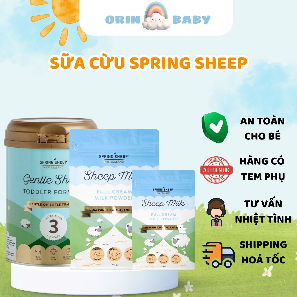 Sữa Cừu Nguyên Chất Spring Sheep New Zealand 850gr Dễ Tiêu Hóa, Hỗ Trợ Tăng Cao Dành Cho Bé 1Y+ - Or