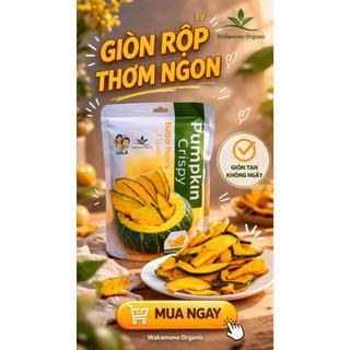 Bí đỏ sấy giòn vị Nguyên Bản 40g/gói, không dầu, snack ăn vặt healthy giòn rụm, ăn liền