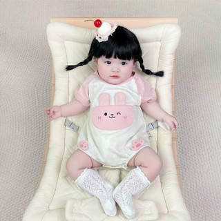Bodysuit, Body Liền ThânThỏ Hồng Cho Bé Gái, Áo Liền Quần Chấy Cottn Mát Mẻ