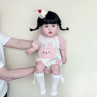 Bodysuit, Body Liền ThânThỏ Hồng Cho Bé Gái, Áo Liền Quần Chấy Cottn Mát Mẻ