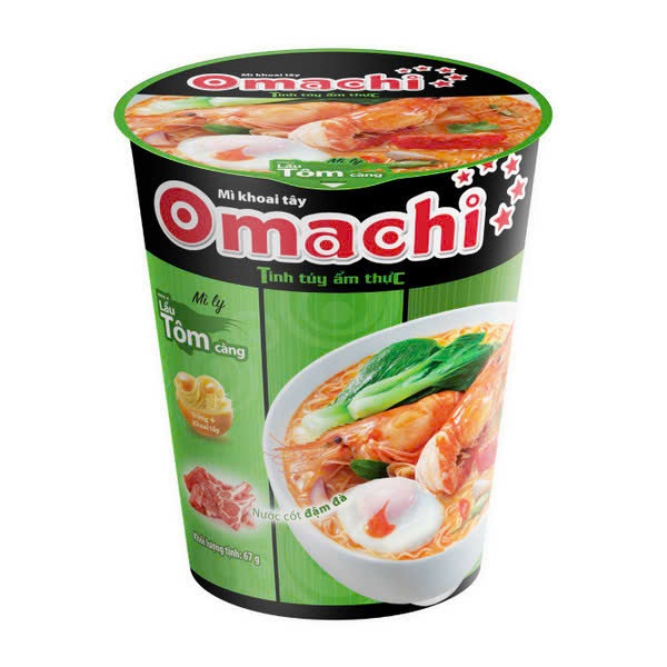 ( Thùng 24 ly ) Mì Ly Omachi tôm CÀNG chua cay 66gr