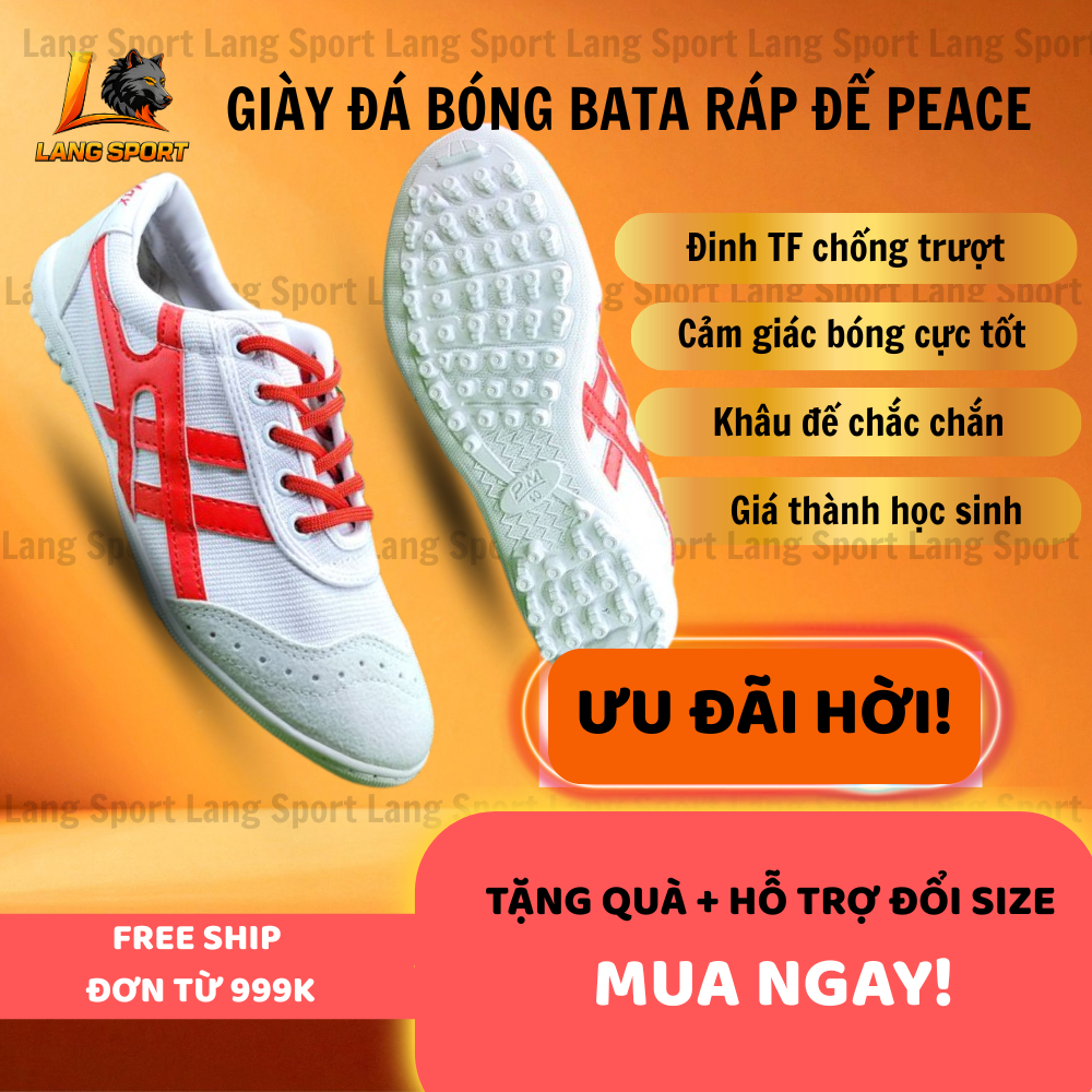 Giày Bata ráp đế PEACE MAX đá bóng sân cỏ nhân tạo