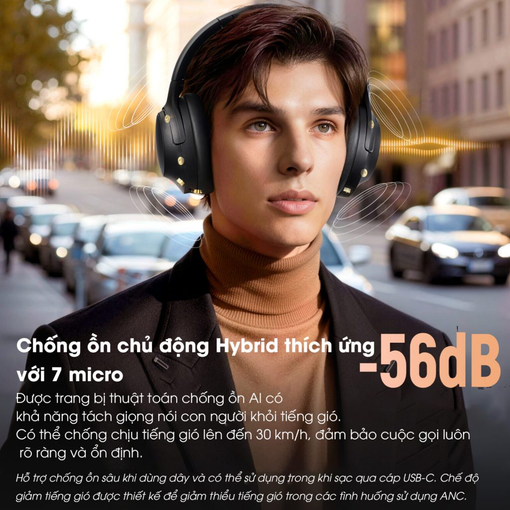 Tai Nghe Chụp Tai Bluetooth SoundPEATS Cove Pro HiresAudio | 7 Mic AI ENC | ANC 56dB | Bluetooth 6.0 | BigBuy360 - bigbuy360.vn