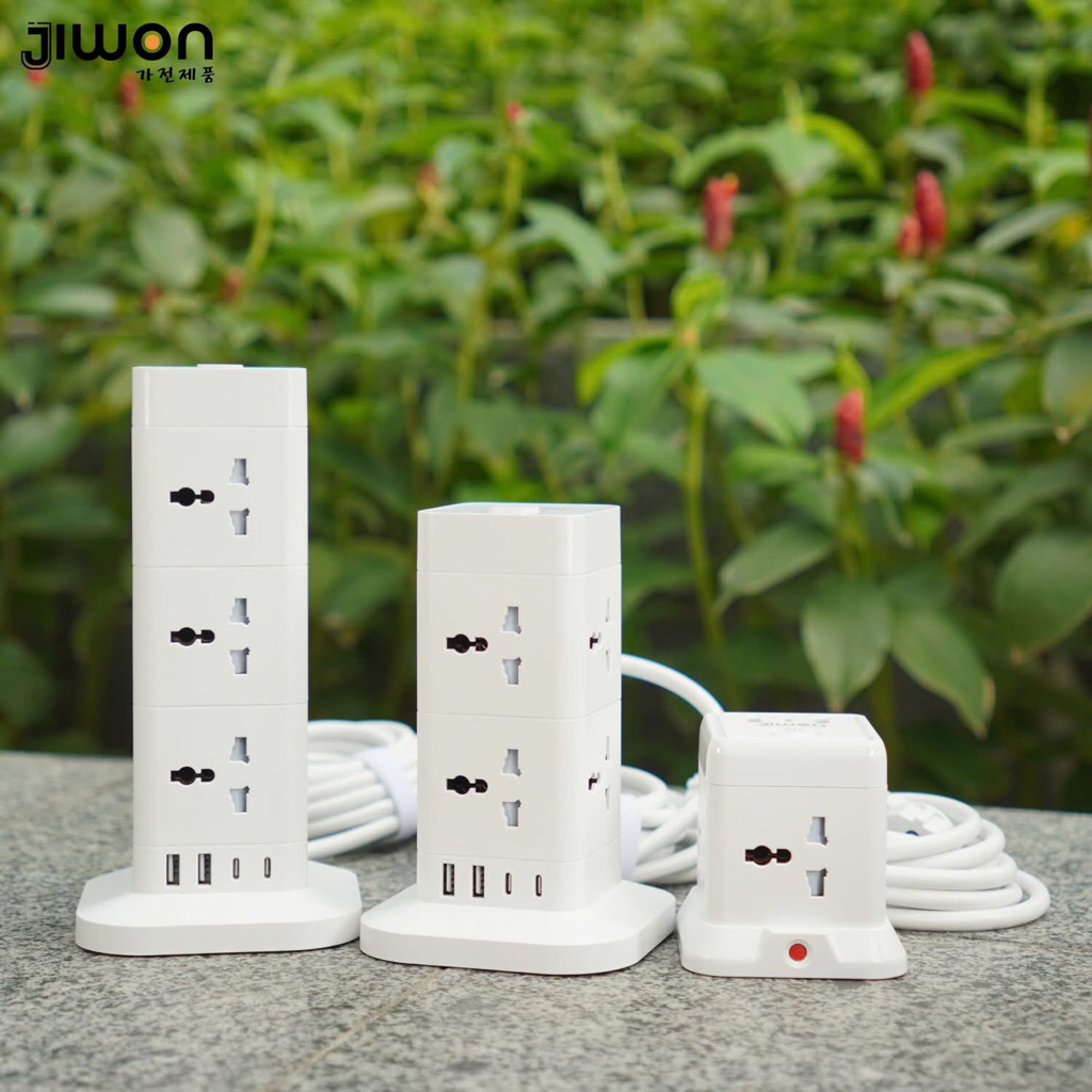 Ổ Cắm Điện Jiwon Hỗ Trợ Sạc Nhanh 4 Ổ, 8 Ổ, 12 Ổ