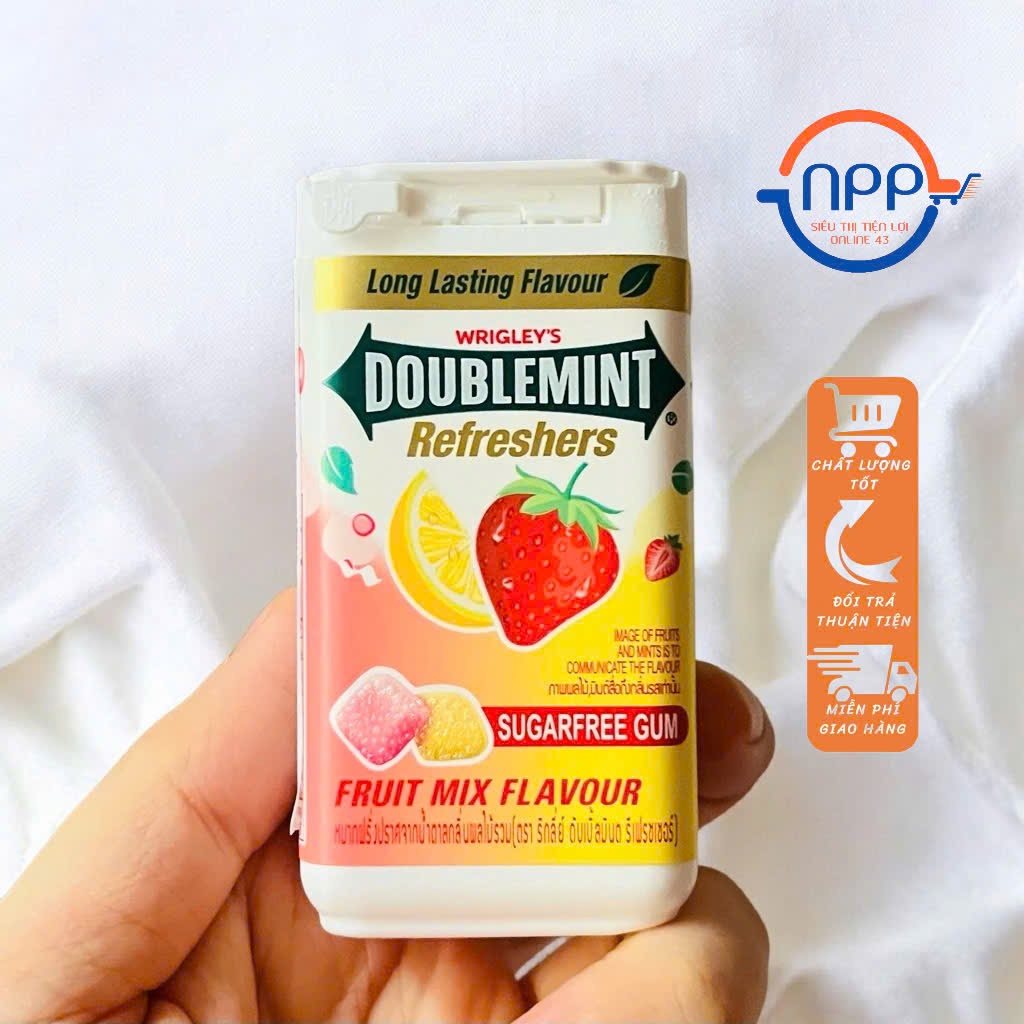 Kẹo singum Doublemint Trái cây Không đường hương Dâu Chanh 40g