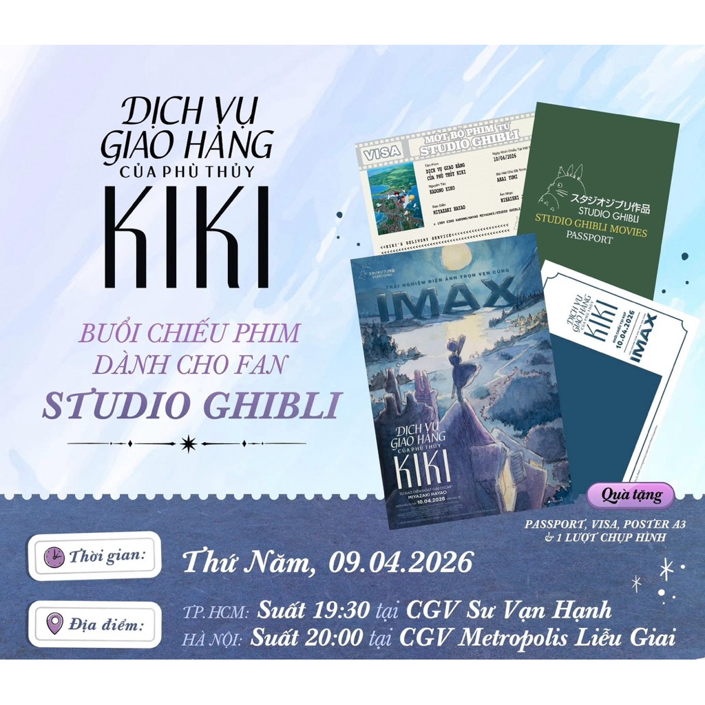 (CGV - Ghibli) Poster - Passport - Visa Dịch vụ giao hàng của phù thuỷ Kiki