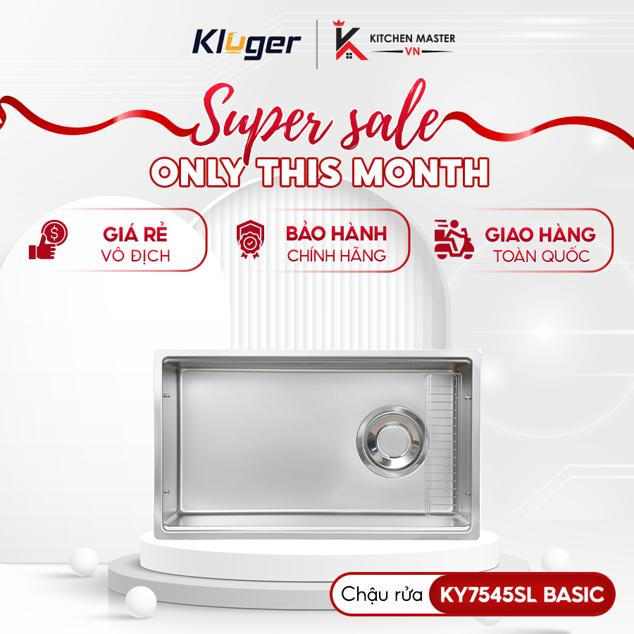 Chậu Rửa Chén Kluger KY7545SL Basic 1 Hố – Thiết Kế Tối Ưu Không Gian, Bền Bỉ