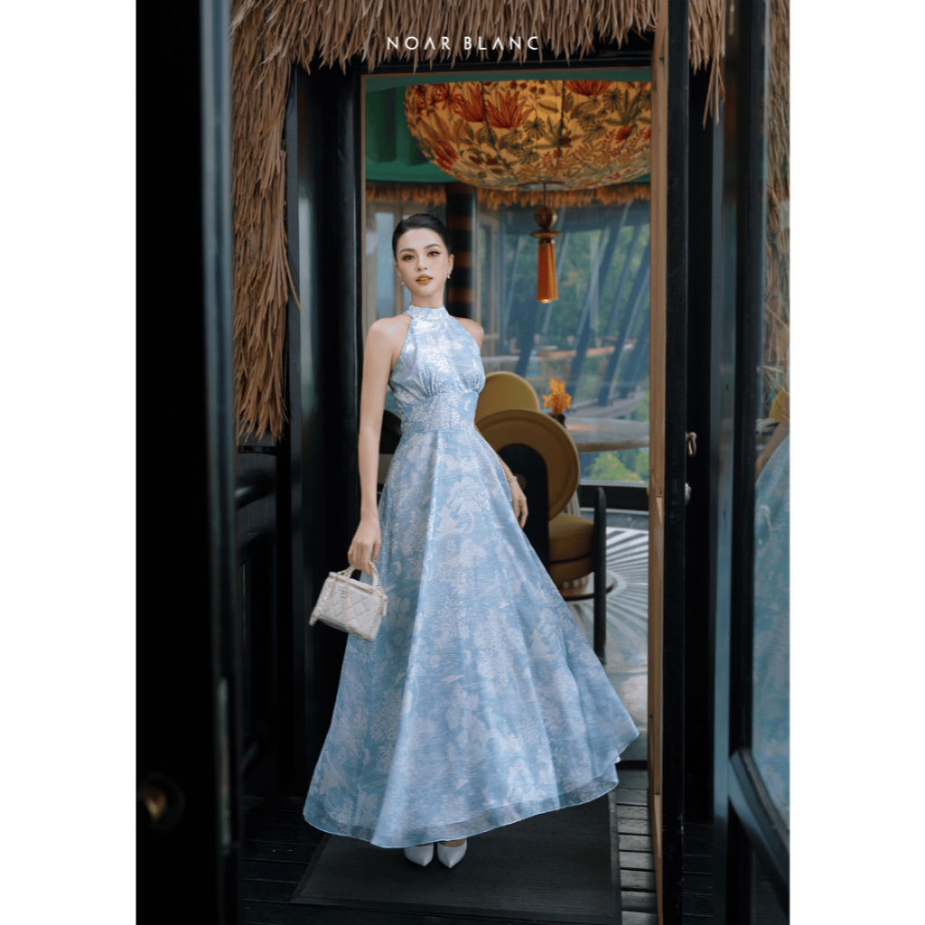 [NOAR BLANC] Đầm nữ thiết kế xanh pastel cổ yếm - Jimmy Dress