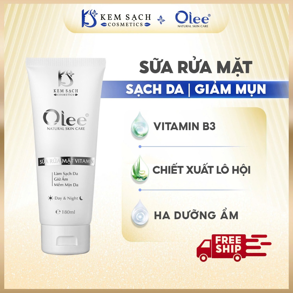 Sữa Rửa Mặt Chiết Xuất Nha Đam Dịu Nhẹ Cho Da Nhạy Cảm Olee | Tuýp 180ml