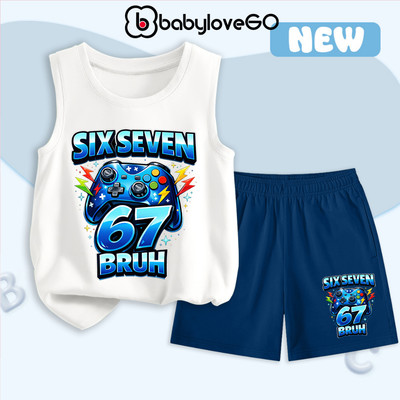 Đồ bộ bé trai BabyloveGO set quần áo ba lỗ mùa hè SIX SEVEN cho bé chất thun cotton thoáng mát