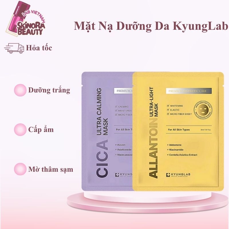Combo 5 Mặt Nạ KyungLab Allantoin Ultra Light Phục Hồi Da Mặt Nạ Vi Sợi Kyunglab Trắng Da Cấp Ẩm - K