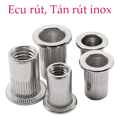 Ecu rút inox 304 size M3 - M10, Tán rút inox combo 10 cái