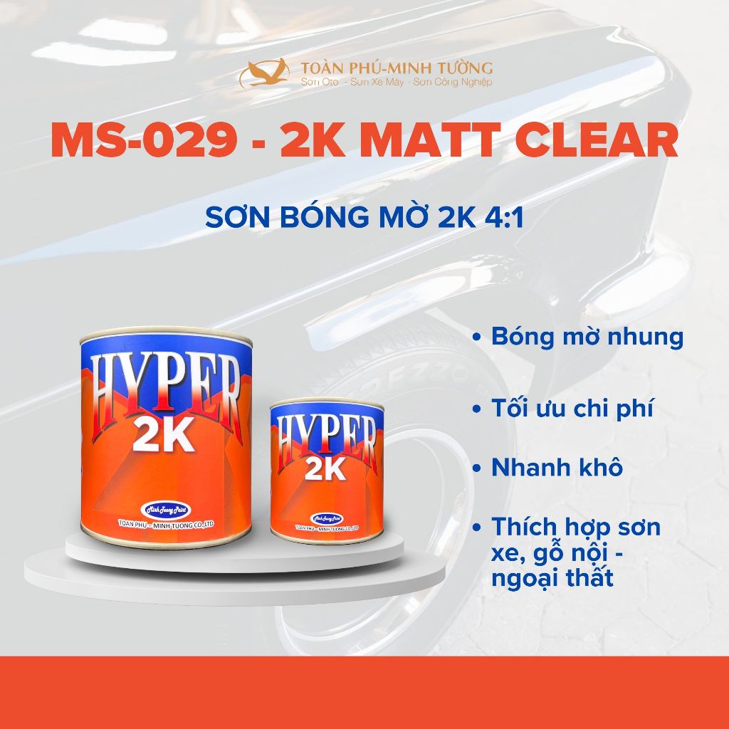 Sơn bóng 2K mờ 100% (Code 029M) - 1.25Lít