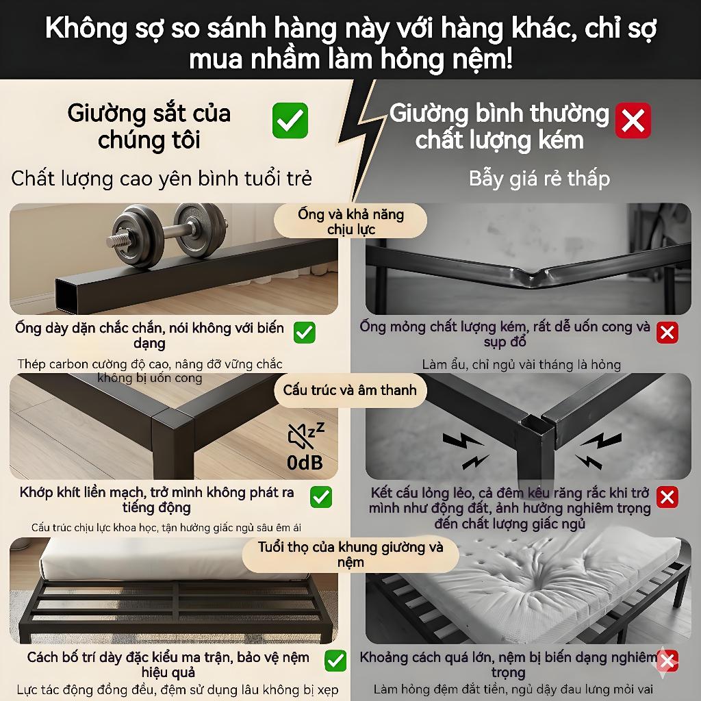ALVIN Giường sắt khả năng chịu tải cực mạnh chống ẩm và chống gỉ có hai màu để lựa chọn | BigBuy360 - bigbuy360.vn