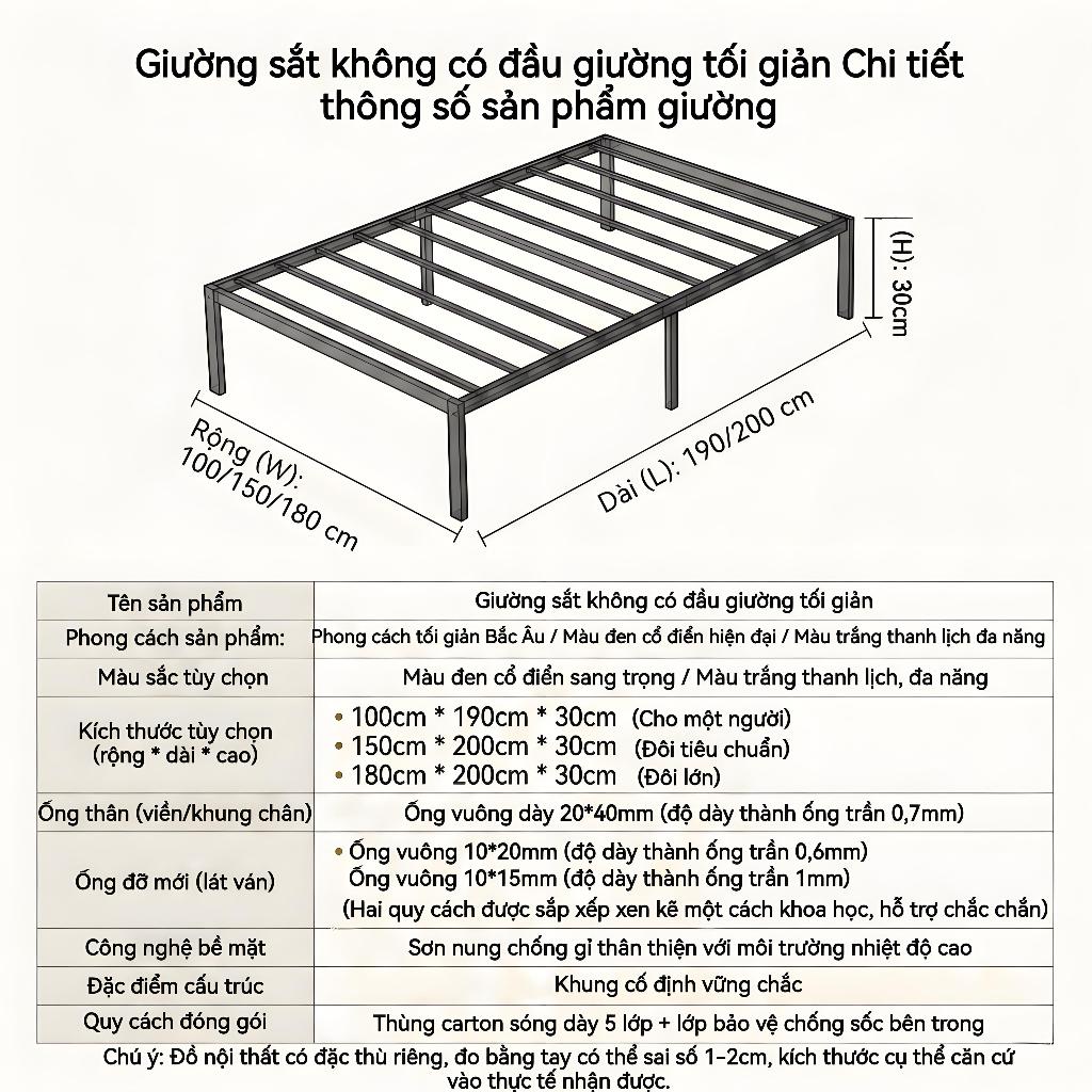 ALVIN Giường sắt khả năng chịu tải cực mạnh chống ẩm và chống gỉ có hai màu để lựa chọn | BigBuy360 - bigbuy360.vn