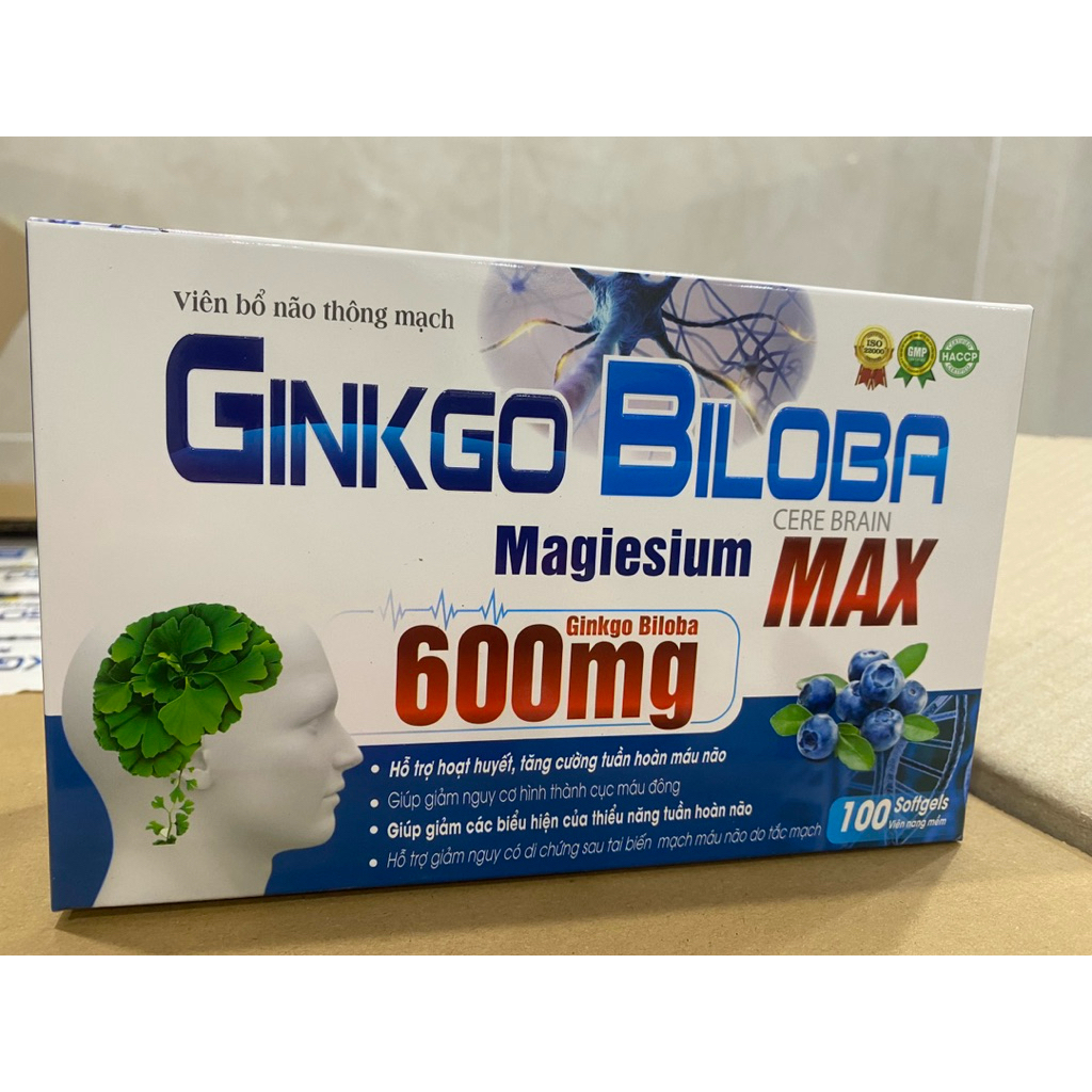 Viên Uống Bổ Não GINKGO BILOBA 240mg - Giúp Tăng Cường Tuần Hoàn Máu Não, Hộp 100viên