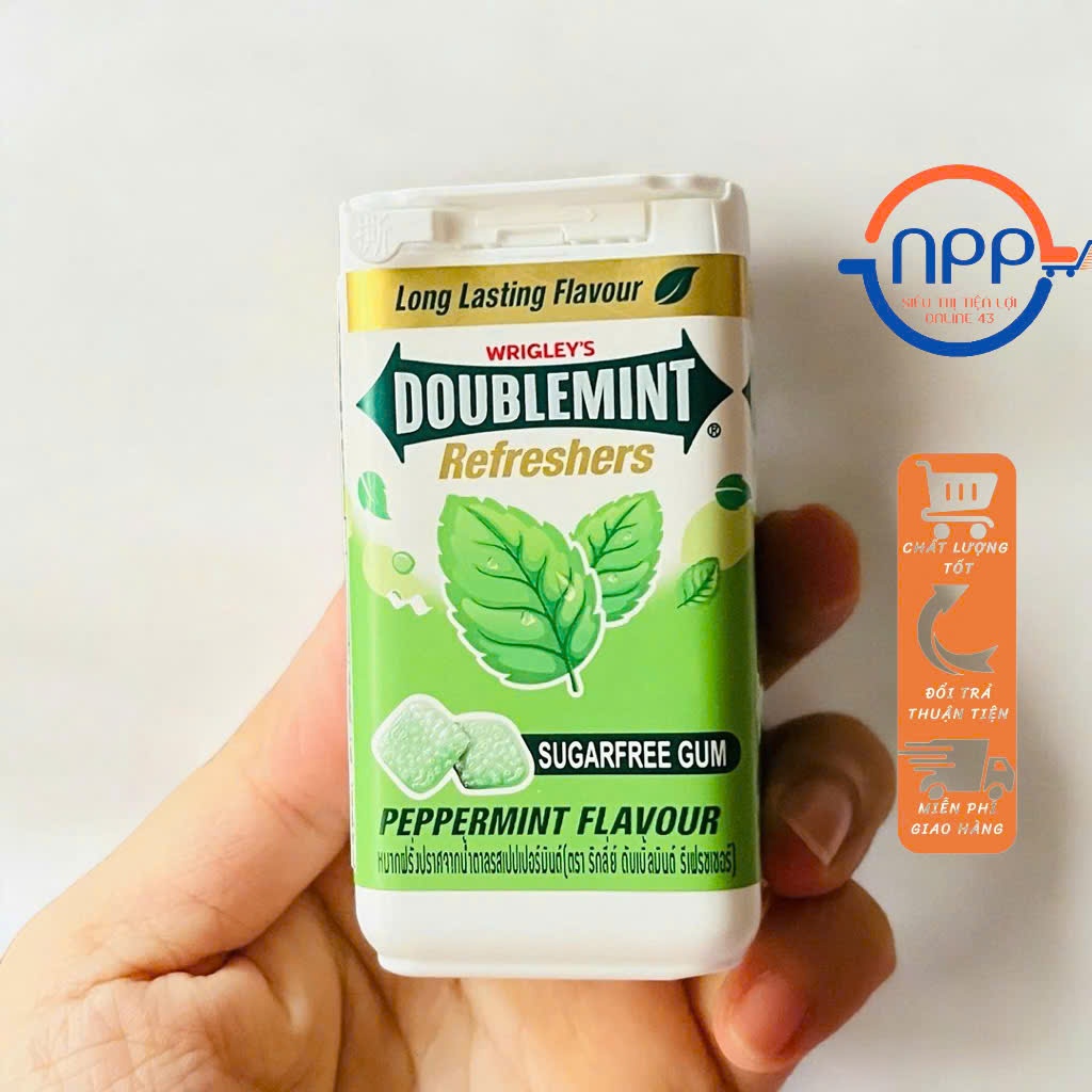 Kẹo singum Doublemint trái cây không đường hương bạc hà 40g