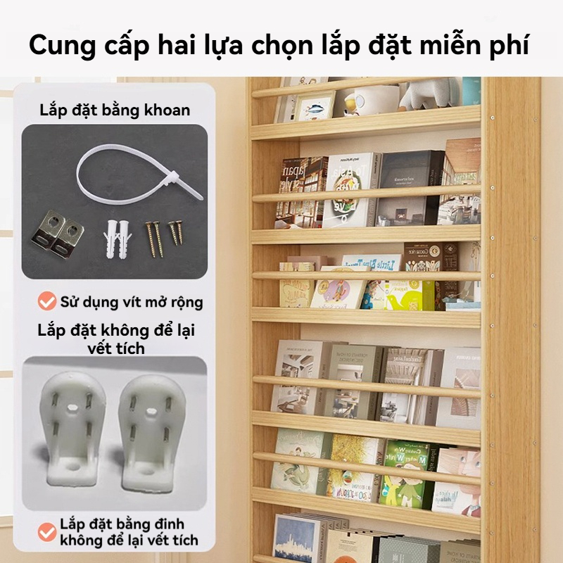 Kệ Sách Treo Tường Bằng Gỗ Tự Nhiên Tiết Kiệm Không Gian Sau Cánh Cửa  Nhiều Tầng Dung Tích Lớn | BigBuy360 - bigbuy360.vn