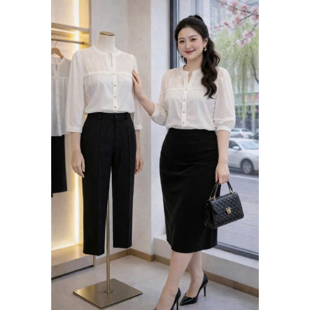Áo Bigsize Nữ Tú Mỡ Áo Bigsize Thiết Kế Kiểu Cổ Xẻ Đi Chơi Đi Tiệc Đủ Size 45-80kg AK0405 | BigBuy360 - bigbuy360.vn