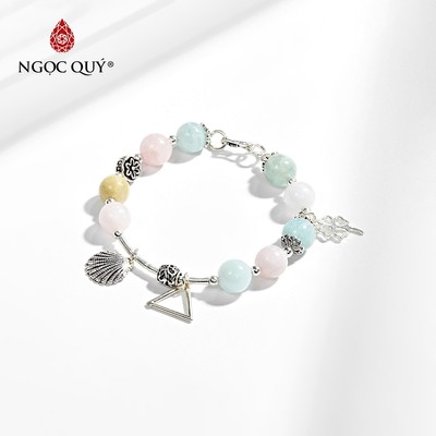 Vòng tay đá Beryl tự nhiên phối charm - Mẫu VC1015 - Ngọc Quý