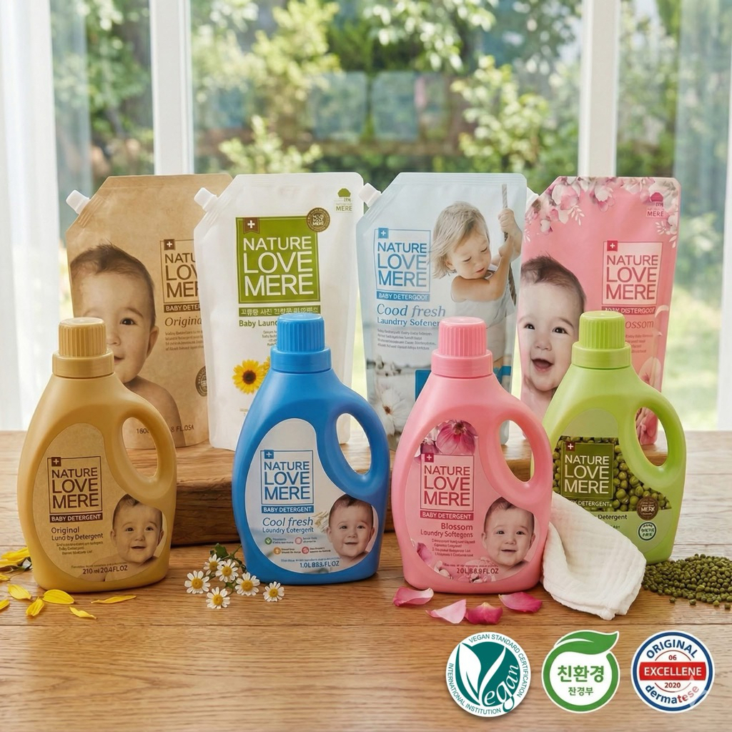 [CHÍNH HÃNG] Nước giặt xả thuần chay NATURE LOVE MERE nội địa Hàn Quốc an toàn cho bé dạng túi