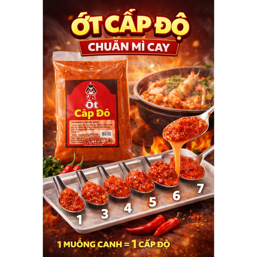 [SAMYFOOD] Sốt Ớt Tạo Cấp Độ Mì Cay Hàn Quốc 1Kg – Sốt Ớt Nấu Mì Cay 7 Cấp Độ Chuẩn Quán