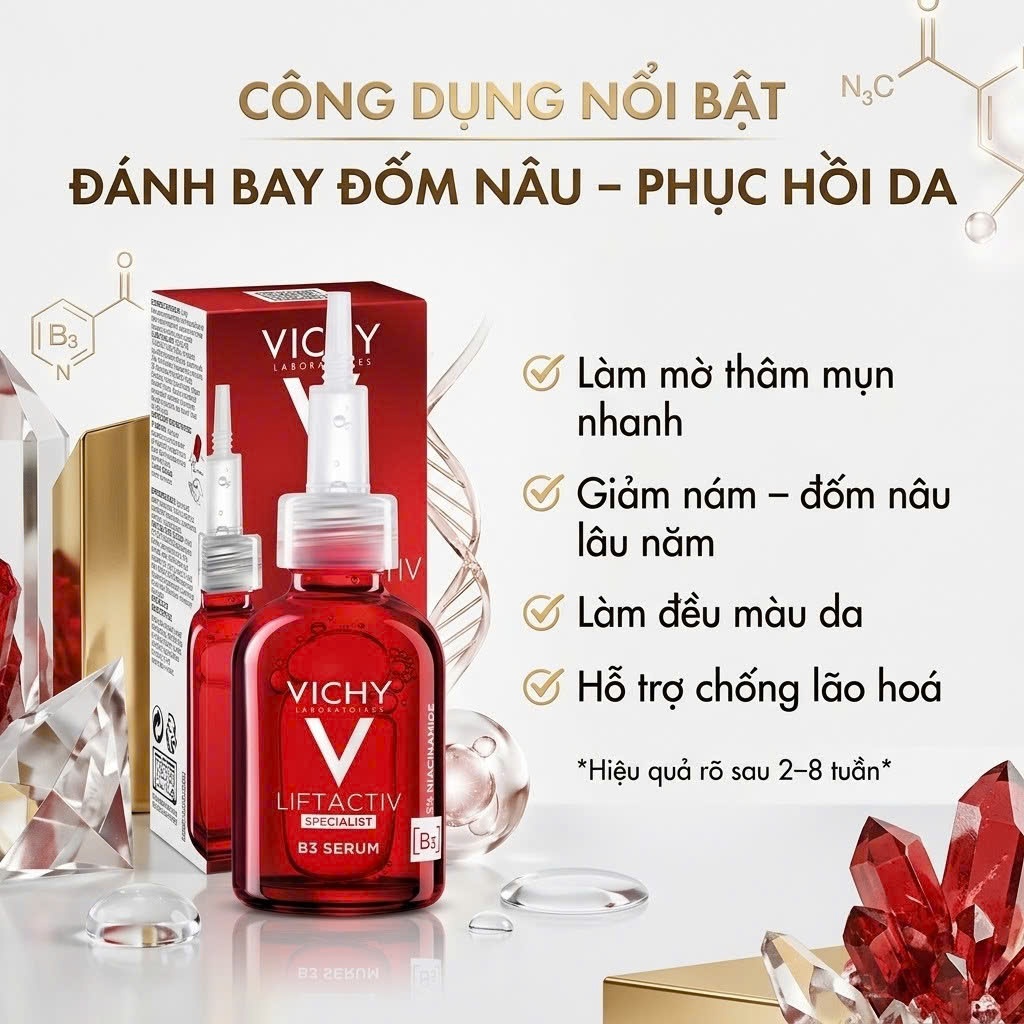 Tinh chất mờ thâm nám 𝐕𝐈𝐂𝐇𝐘 𝐋𝐈𝐅𝐓𝐀𝐂𝐓𝐈𝐕 𝐒𝐏𝐄𝐂𝐈𝐀𝐋𝐈𝐒𝐓 𝐒𝐄𝐑𝐔𝐌 𝐁𝟑 30ml