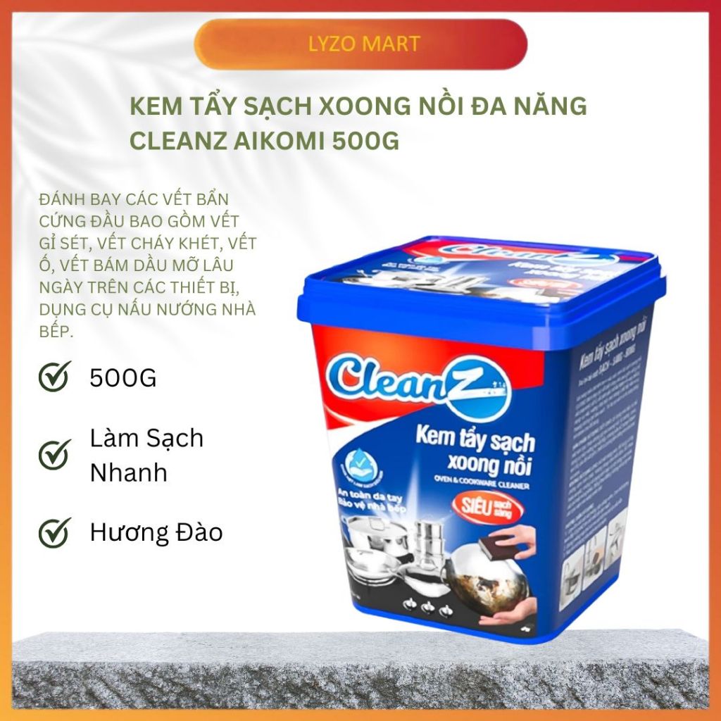 Kem Tẩy Sạch Xoong Nồi Đa Năng Cleanz AIKOMI 500G