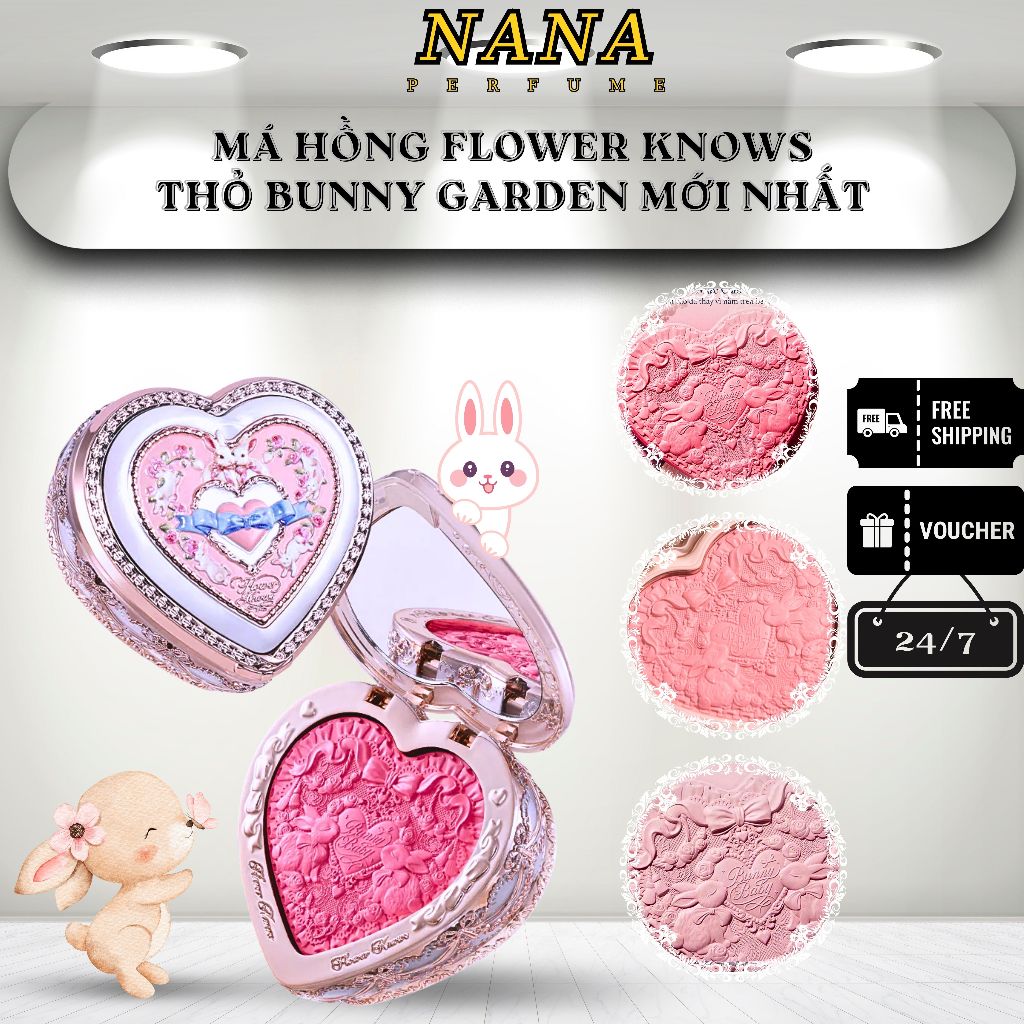 NEW - Phấn Má Hồng Flower Knows BST Thỏ Bunny Garden 5G - Nana Shop
