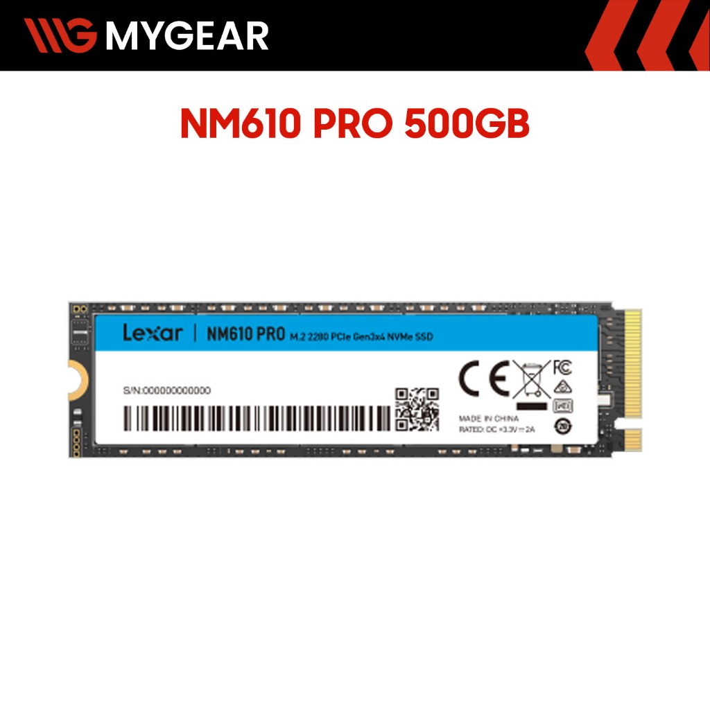 Ổ cứng SSD Lexar NM610 PRO 500GB PCIe Gen3x4 NVMe M.2 2280 - Chính hãng