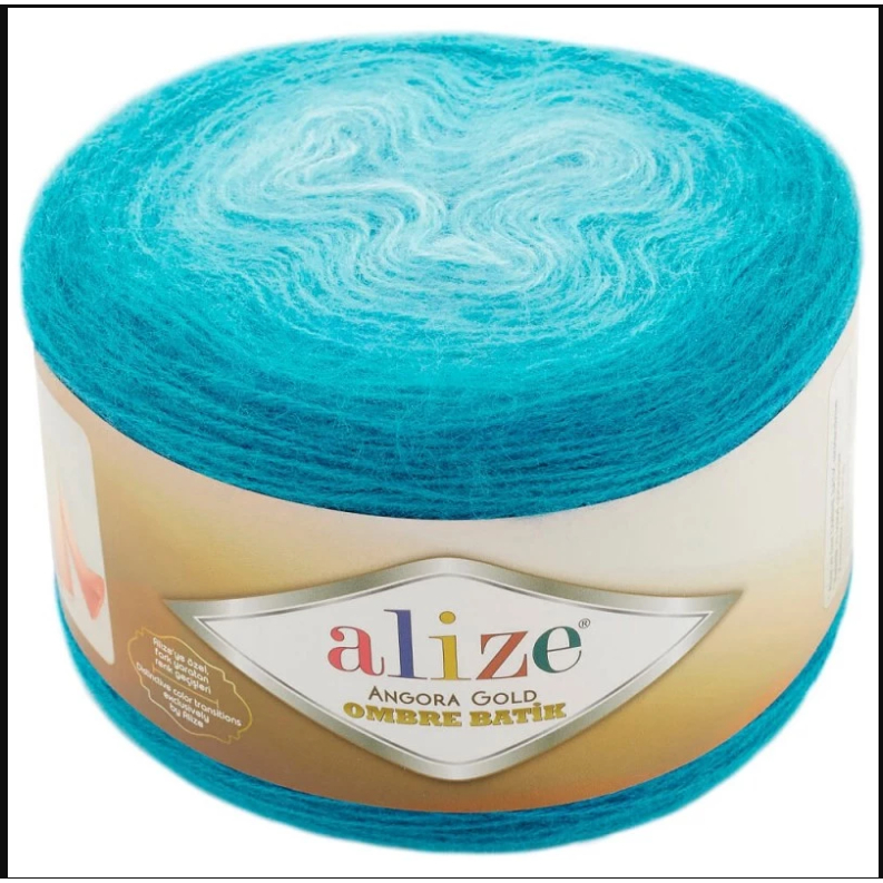 (Len sợi đan móc) Alize angora gold ombre batik -150g/cuộn