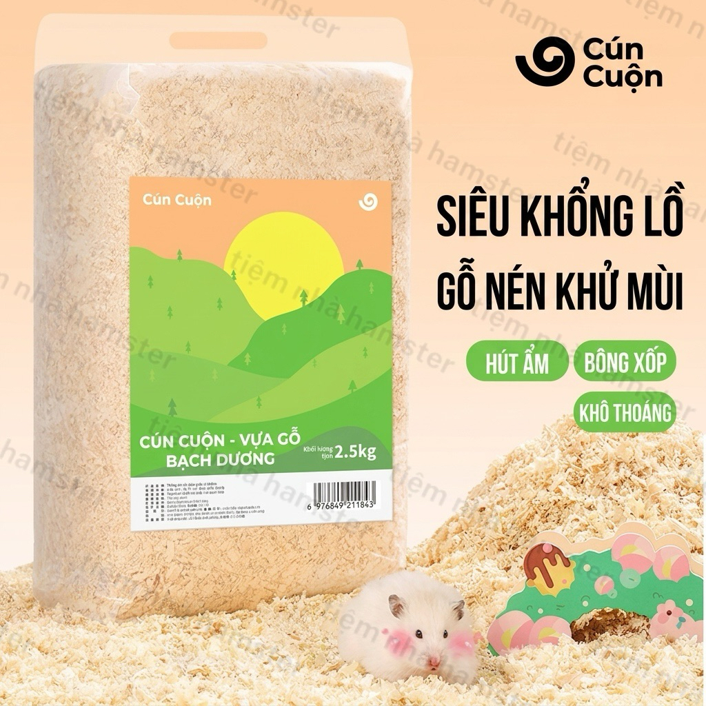 MÙN CƯA GỖ DƯƠNG LÓT CHUỒNG HAMSTER GJGJO
