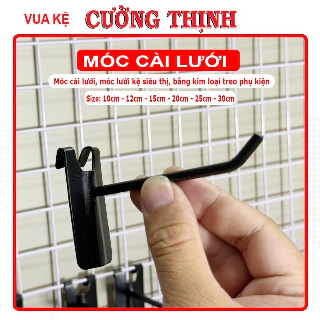 Combo 20 móc treo lưới,  mạ kẽm, trắng, đen hàng dày 3,5ly
