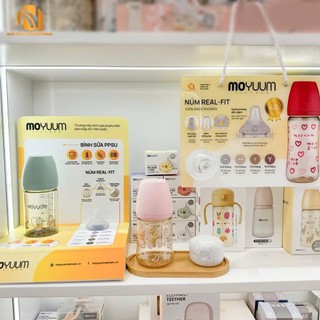 ( TẶNG THÊM 1 NÚM ) Bình sữa Moyuum Hàn Quốc cho trẻ, núm ti mềm mại, nhựa PPSU, dung tích 170ml/270ml