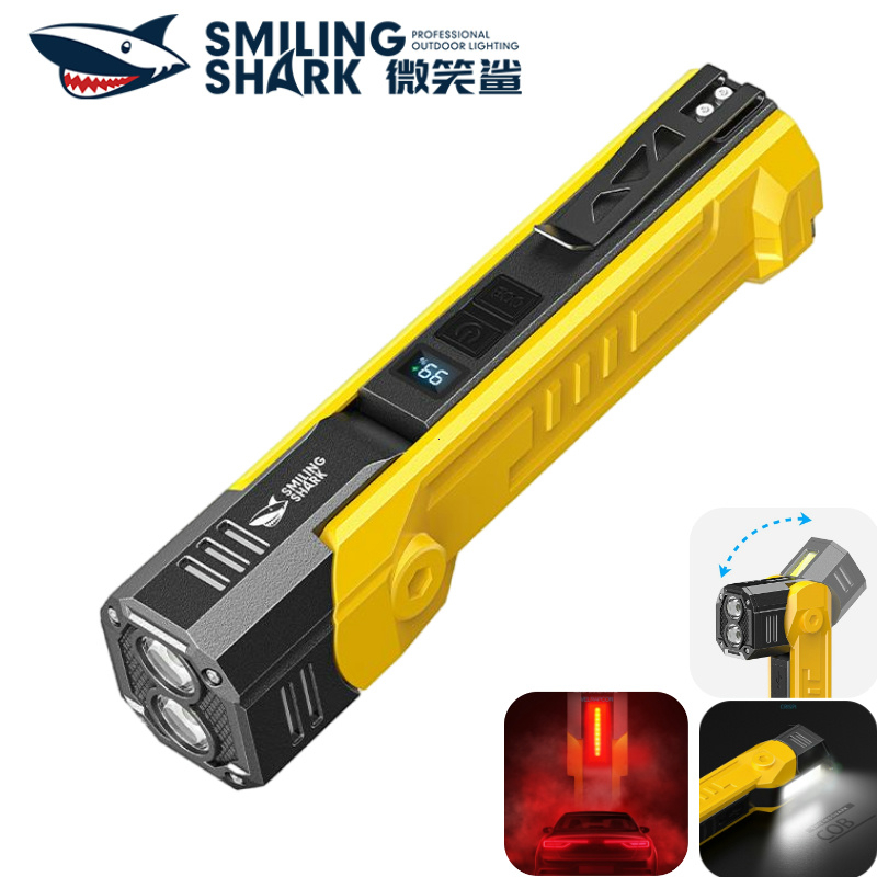 GZ5106 Đèn pin siêu sáng Có thể sạc lại từ tính 7 chế độ Đèn trắng/đỏ Type-C với thiết kế móc & kẹp 