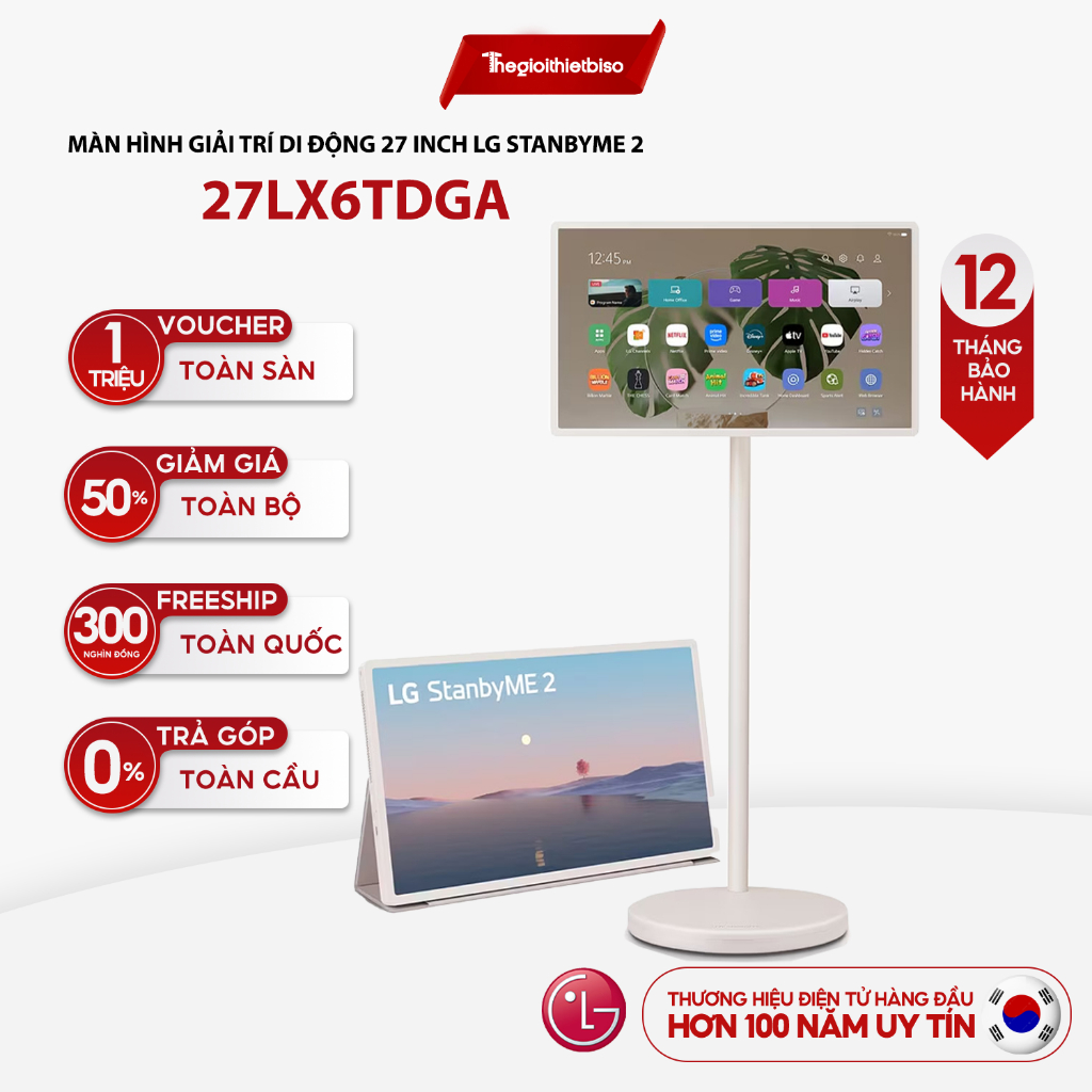[GIÁ TẠI KHO] - Màn Hình Tivi Không Dây LG StanbyME 2 27LX6TDGA - Bảo Hành 24 Tháng