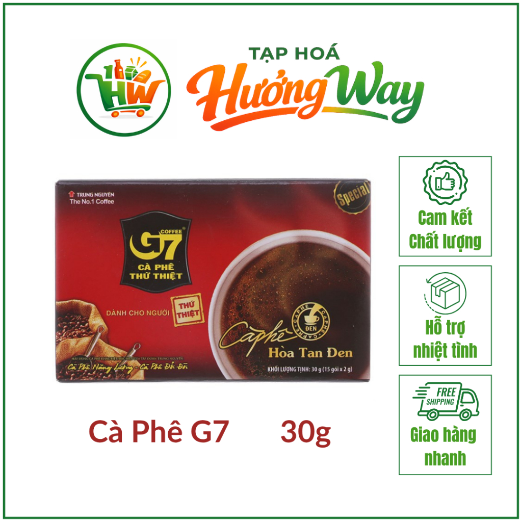 Cà Phê Hòa Tan G7 Trung Nguyên – G7 Đen – Hộp 15 Gói – Tạp Hóa Hưởng Way