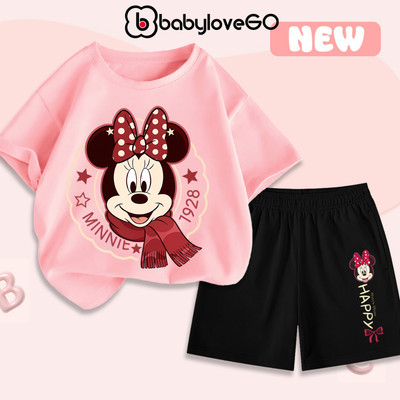 Đồ bộ bé gái BabyloveGO  set quần áo mùa hè Disney chất thun cotton mềm nhẹ thoáng mát cho bé 1-10 tuổi AQ12-MK16-19