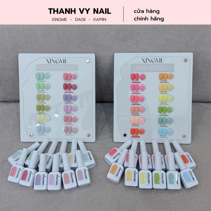 Sơn móng XINGME Nail gel (Sơn gel màu Pastel và Neol combo 12 chai sơn KÈM bảng màu , sơn gel hãng X