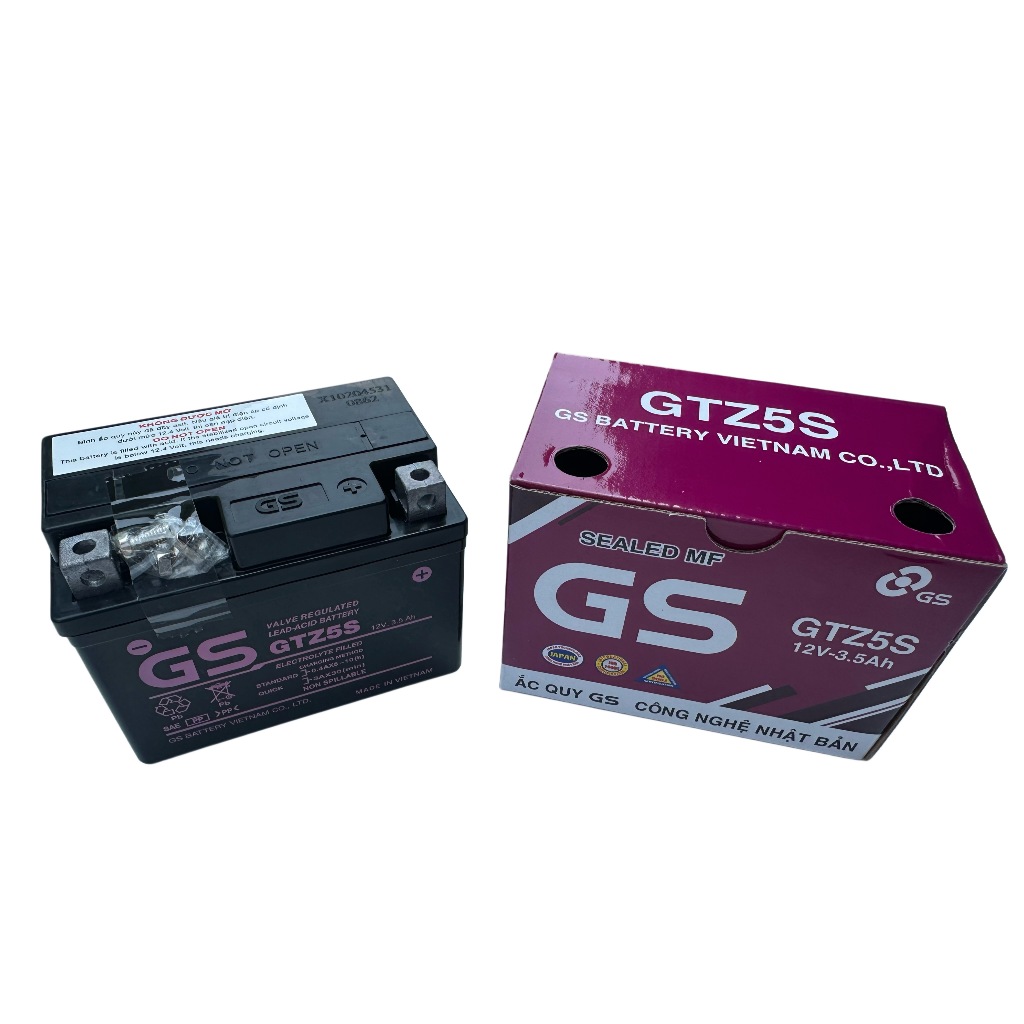 BÌNH ẮC QUY GS GTZ5S 12V 3.5AH dùng cho xe HONDA, YAMAHA, SUZUKI, SYM