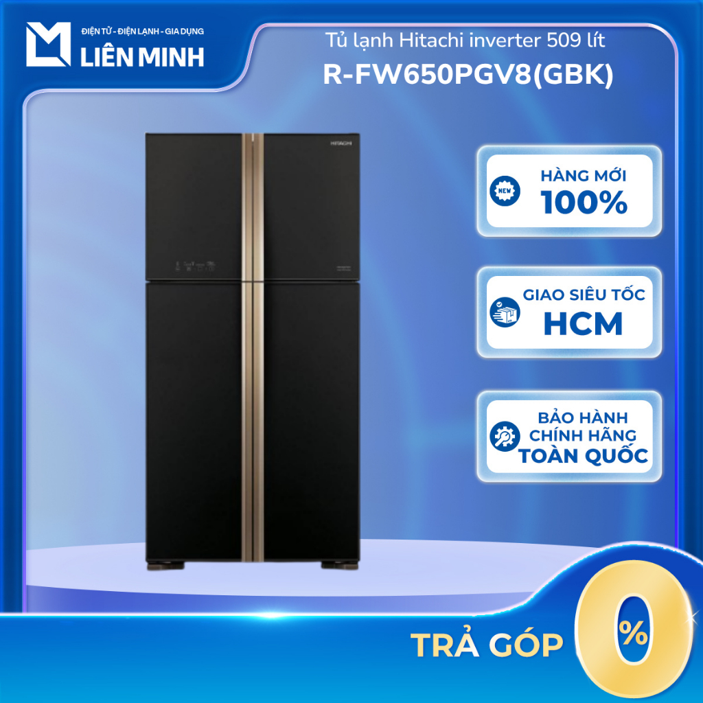 Tủ lạnh Hitachi Inverter 509 lít R-FW650PGV8(GBK) [SHIP 0Đ HCM]