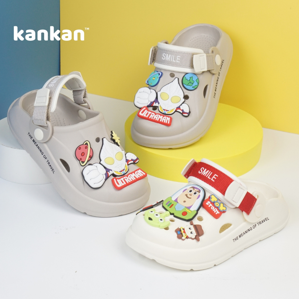 Sục Bé Trai Siêu Nhân KanTrendy Dép Sục Có Quai Nhẹ Êm Chống Trơn Trượt KA11