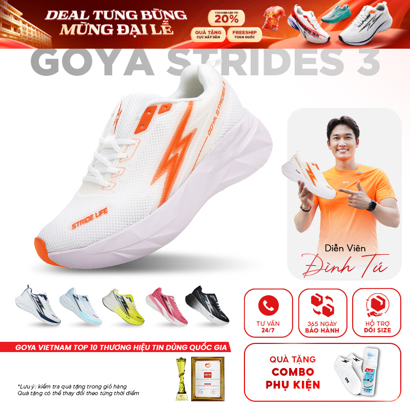 GiàyThể Thao Chạy Bộ Nam Nữ GOYA STRIDES 3 Năm 2026 11 - Siêu êm, thoáng khí, thiết kế năng động